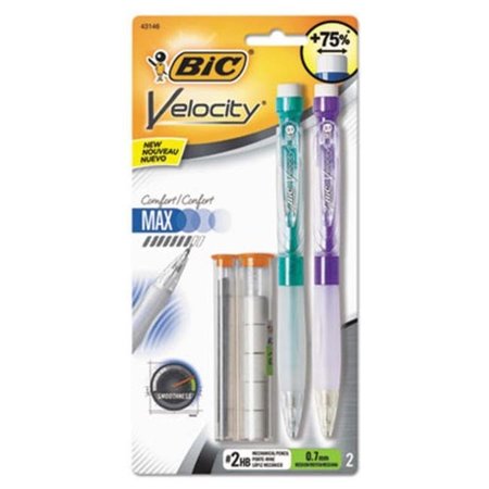 BIC Bic Corporation MPMX7P21BK Velocity Max Pencil; 0.7 Mm; Assorted; 2 & Pack MPMX7P21BK